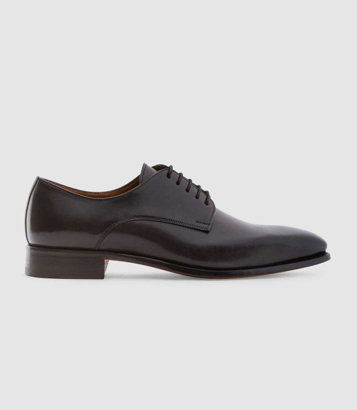 izac Derby couture en cuir noir ORENZO