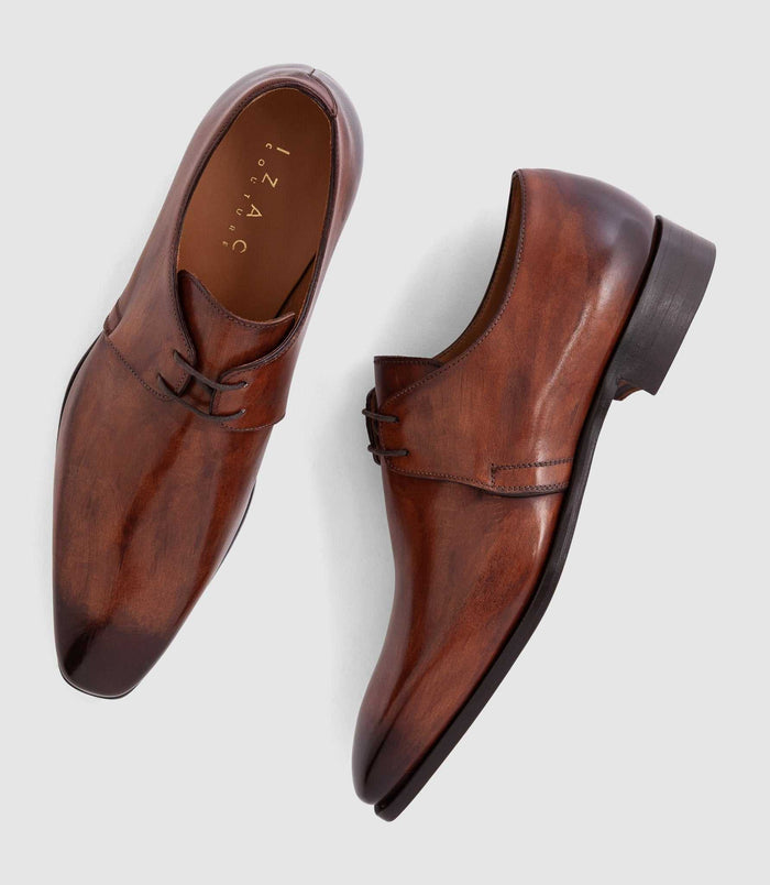Izac Derby Cuir Marron Clair "Eliad"