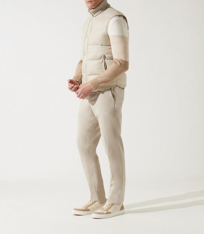 Izac Doudoune Sans Manche Col Montant Beige MIAMI