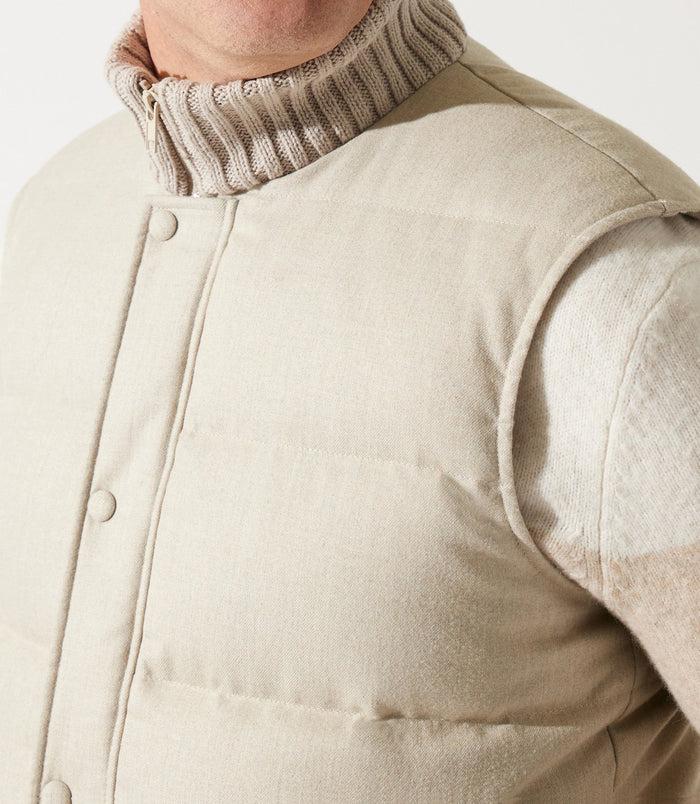 Izac Doudoune Sans Manche Col Montant Beige MIAMI