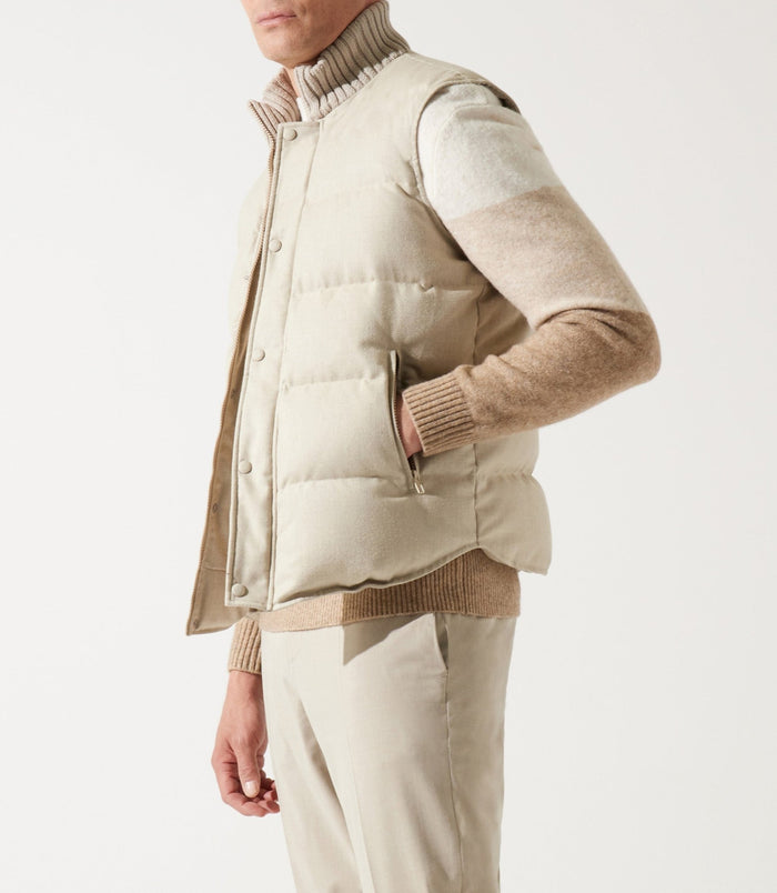 izac Doudoune sans manche col montant beige MIAMI