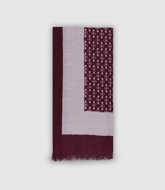 Izac Echarpe à Micro Motifs Bordeaux