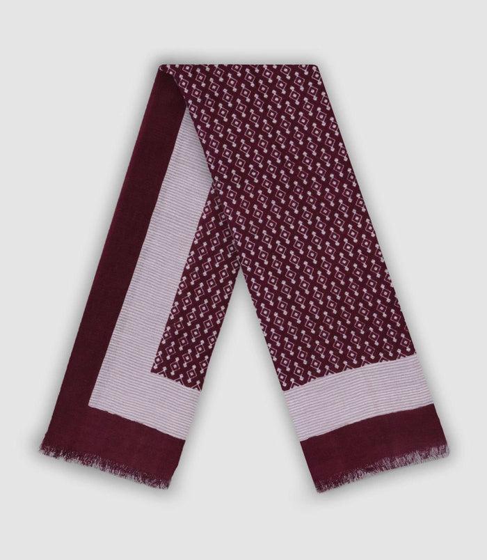 izac Echarpe à micro motifs bordeaux