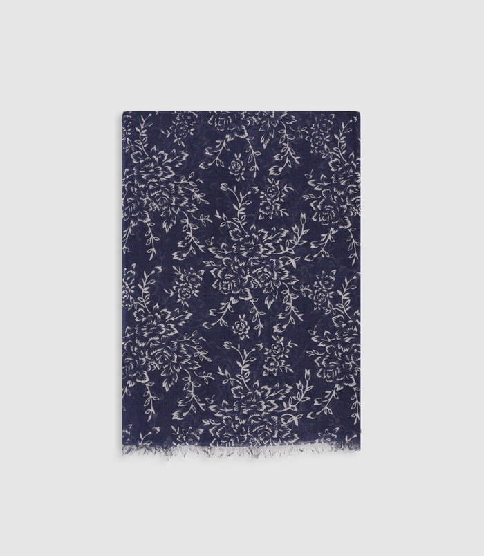 Izac Écharpe à Motif Floral Marine XARI