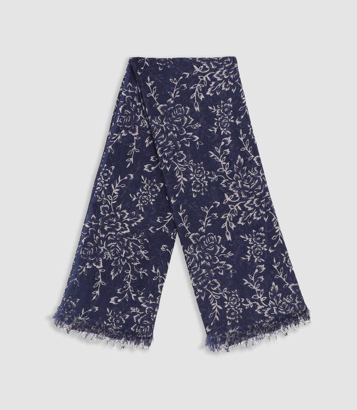 Izac Écharpe à Motif Floral Marine XARI