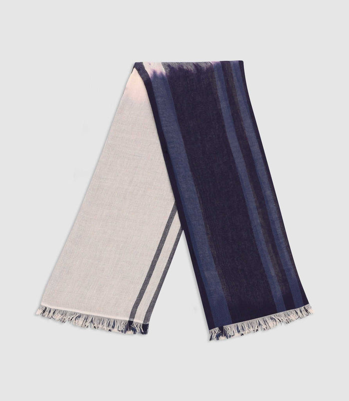 izac Écharpe à rayures marine et blanc XANTI