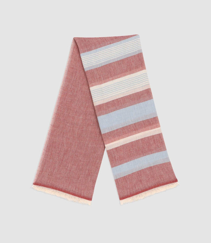 Izac Écharpe à Rayures Rose Et Ciel XABI