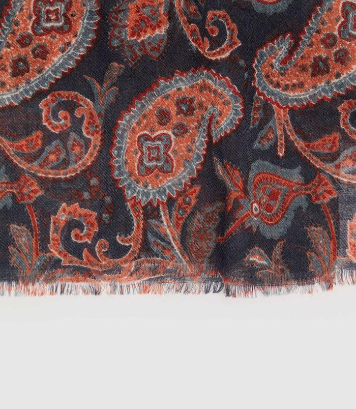 Izac Écharpe En Laine Marine "Olivia"