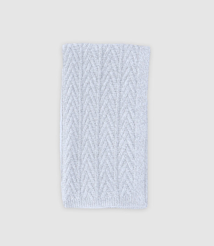 Izac Echarpe En Maille Torsadée Grise