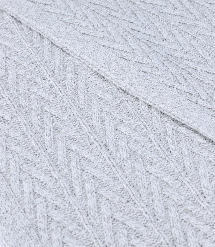 Izac Echarpe En Maille Torsadée Grise