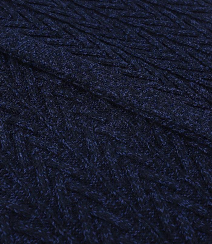 Izac Echarpe En Maille Torsadée Marine