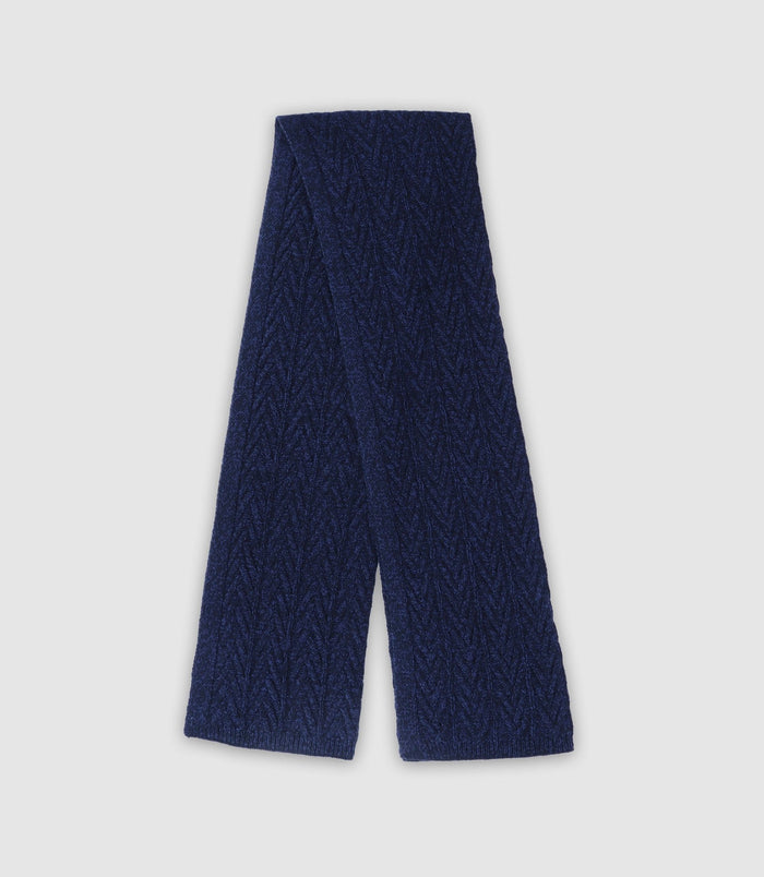 izac Echarpe en maille torsadée marine