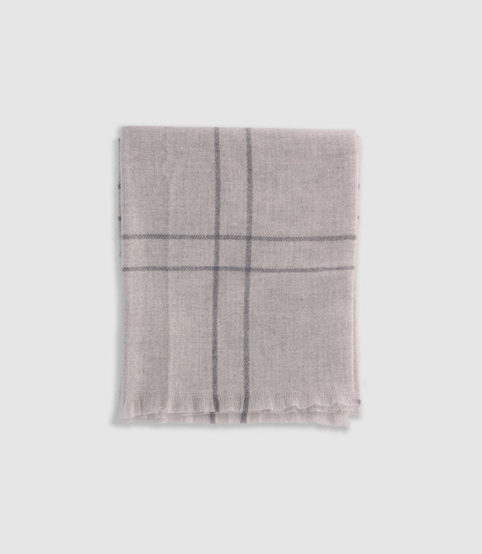 izac Echarpe fantaisie à carreaux grise