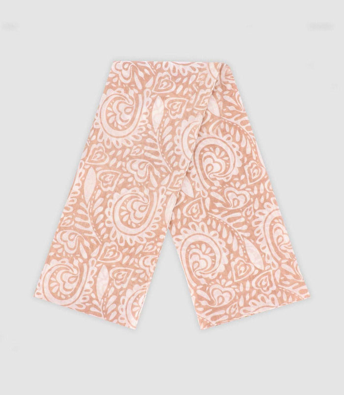 izac Echarpe feuillage beige