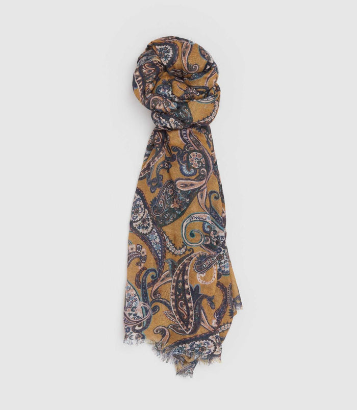 izac Echarpe fibre naturelle ocre "Olma"