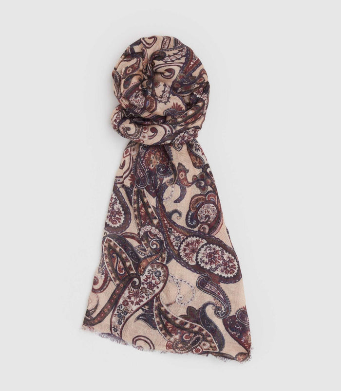 izac Écharpe motif cachemire beige "Octive"