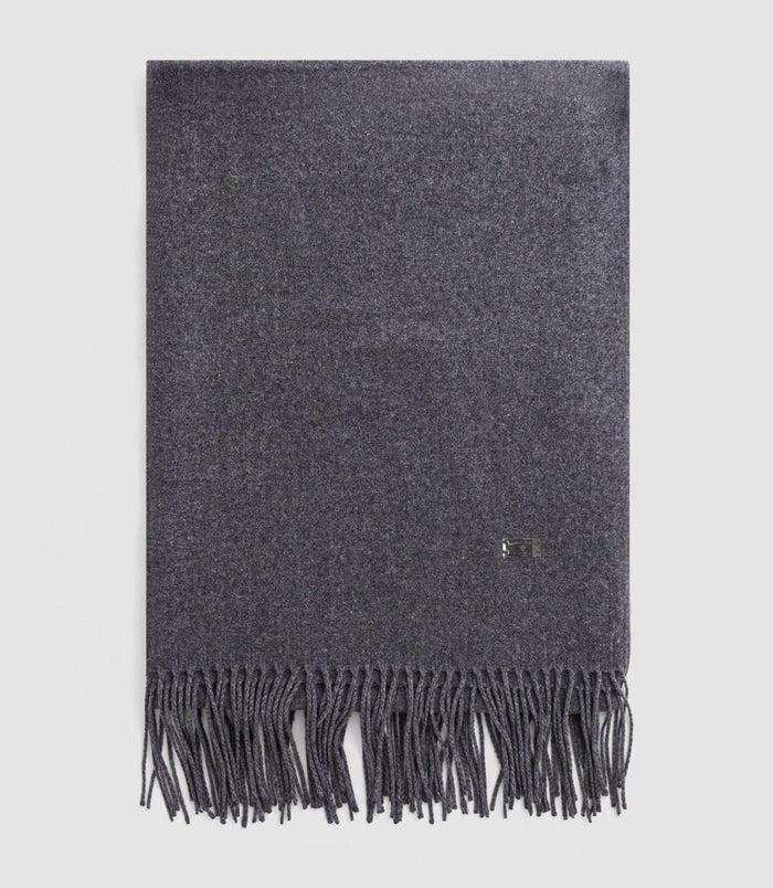 izac Echarpe unie à franges grise AURORE