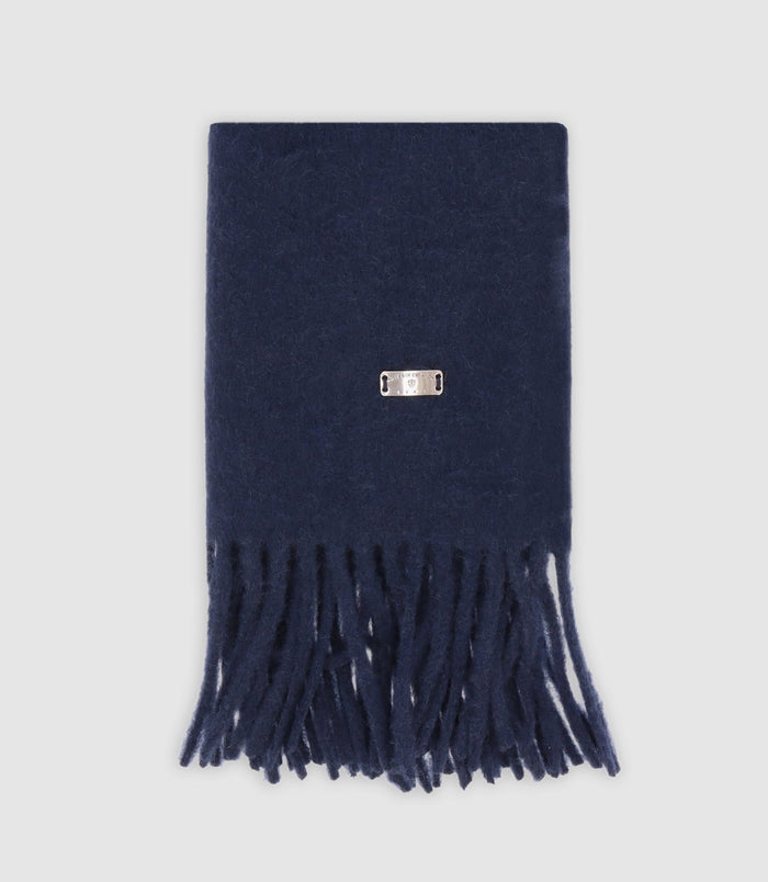 izac Echarpe unie à franges marine