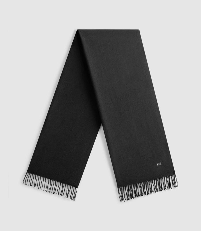 Izac Echarpe Unie à Franges Noir AURORE