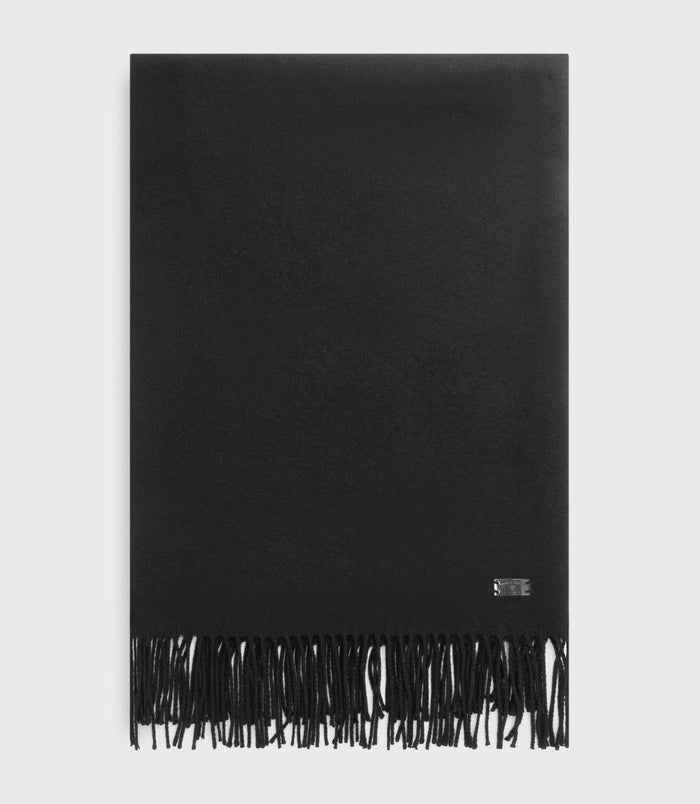 izac Echarpe unie à franges noir AURORE