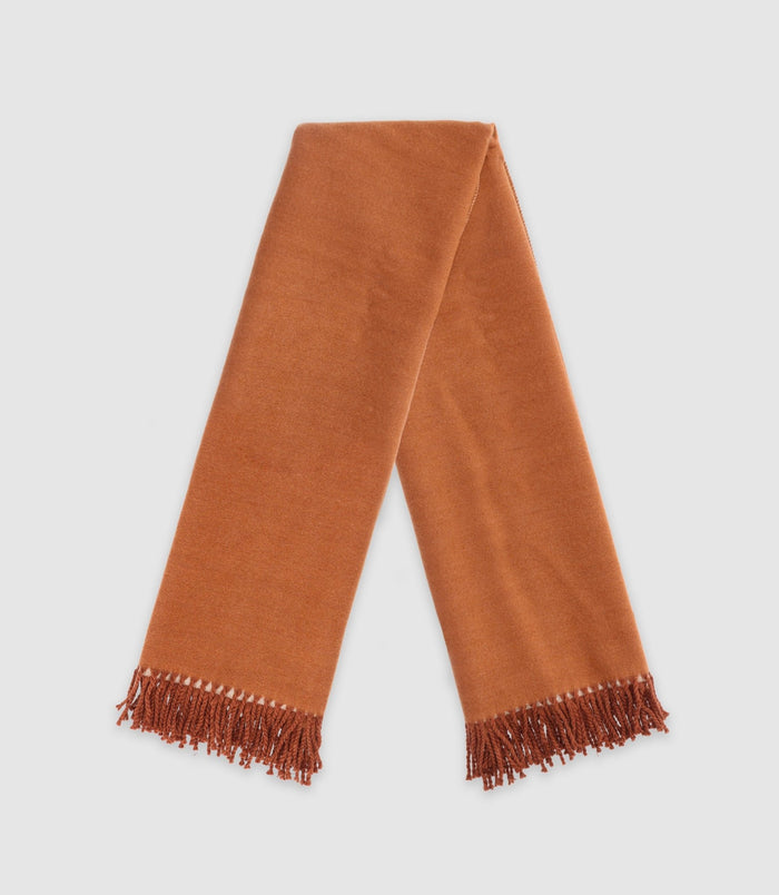 izac Echarpe unie avec franges camel