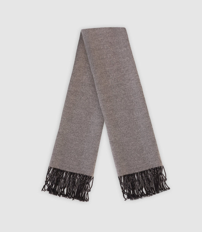 izac Echarpe unie avec franges noire