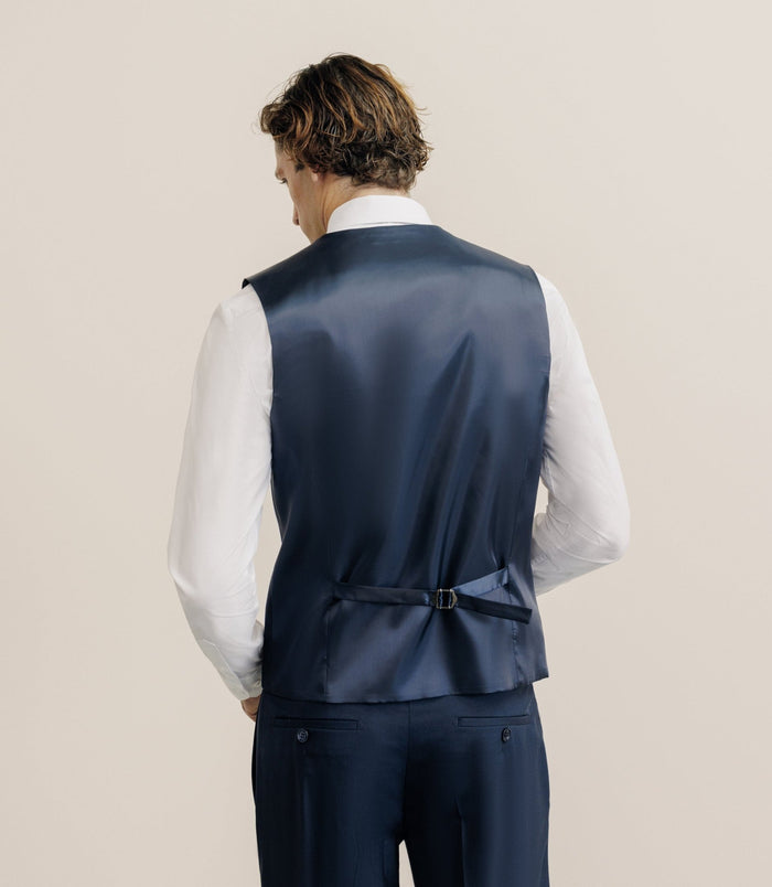 Izac Gilet 100% Laine Bleu Marine