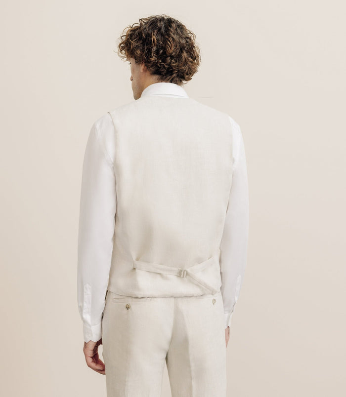 Izac Gilet 100% Lin Beige