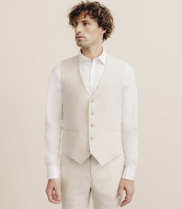 izac Gilet 100% lin beige