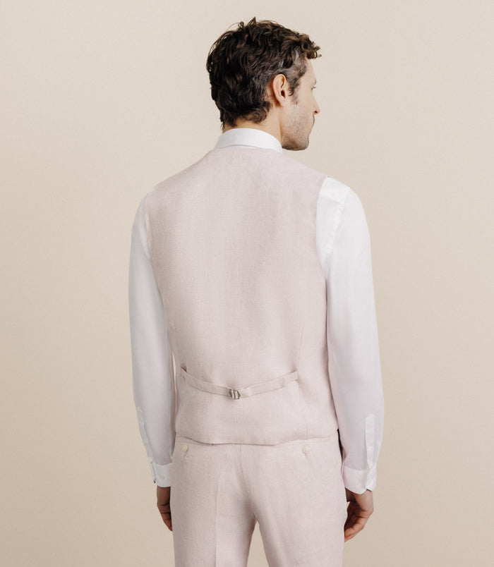 Izac Gilet 100% Lin Rose