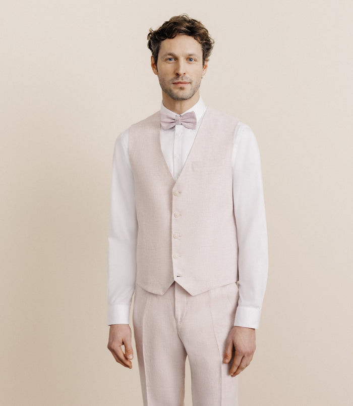 izac Gilet 100% lin rose