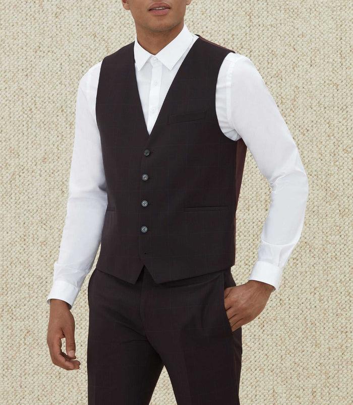 izac Gilet bordeaux à motif "quartiste"