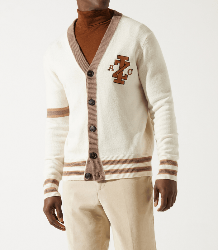 Izac Gilet Boutonné Brodé écru