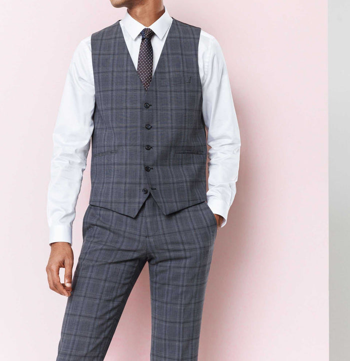 izac Gilet carreaux bleu "Xfrenchy"