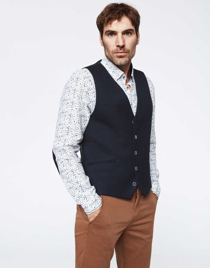 Izac Gilet Casual Bleu