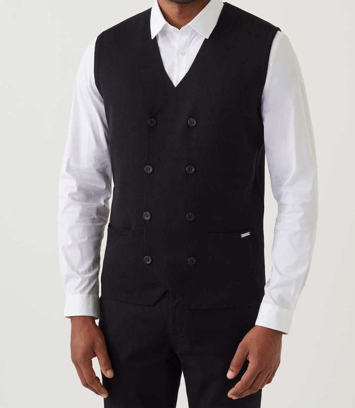 Izac Gilet Casual Fantaisie Noir "Larsen"