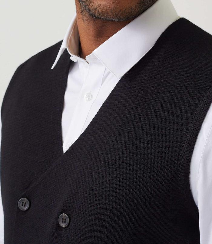 Izac Gilet Casual Fantaisie Noir "Larsen"