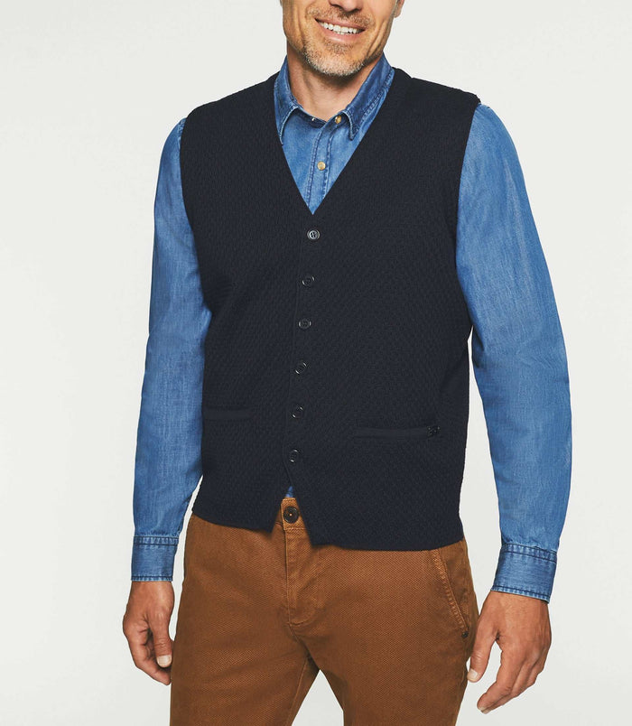 izac Gilet casual sans manches marine BIAGO