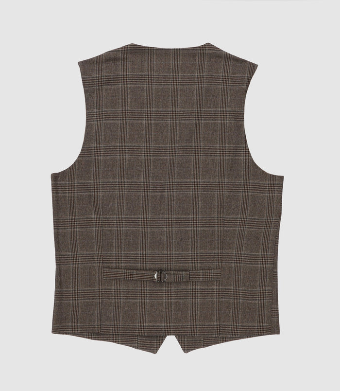 Izac Gilet De Costume à Carreaux Bordeaux XSEPIA