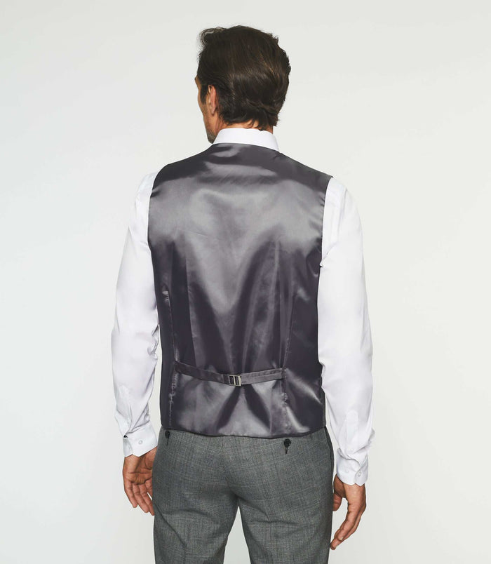 Izac Gilet De Costume à Carreaux Gris XSOBRE