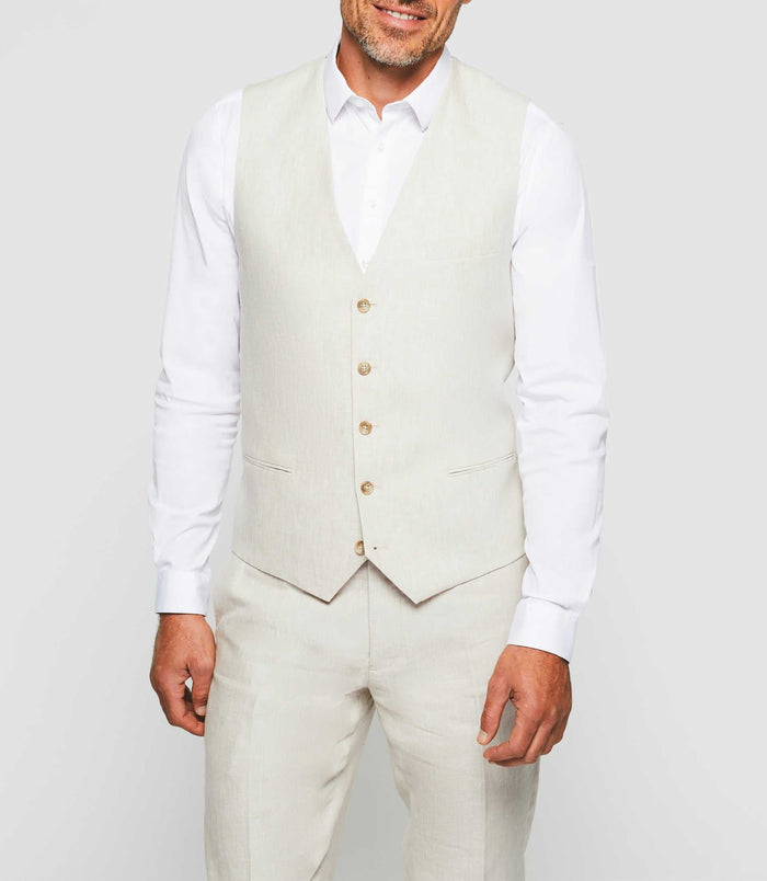 Izac Gilet De Costume Beige "Jcielo"