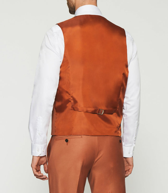 Izac Gilet De Costume En Laine Orange JFAVORI