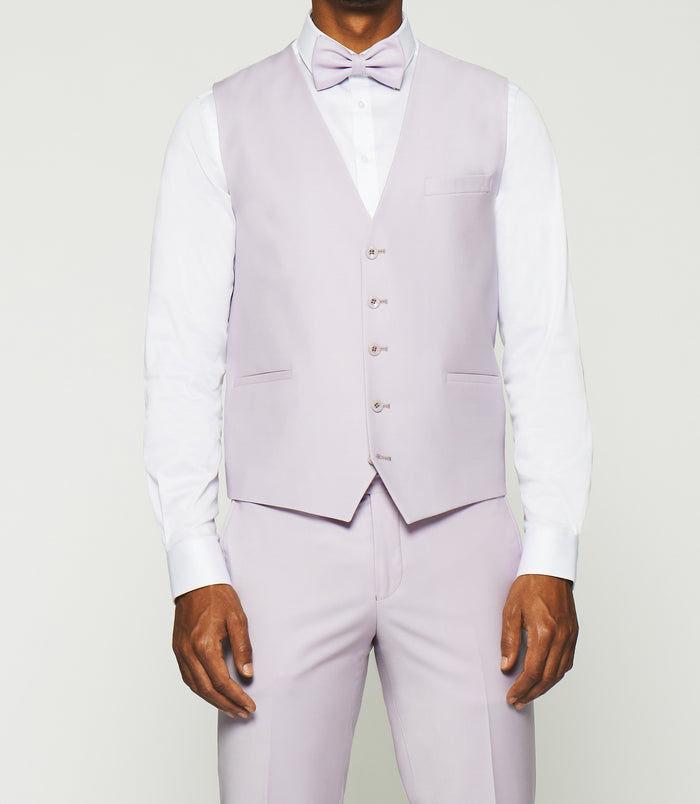 izac Gilet de costume en laine parme clair JFAVORI