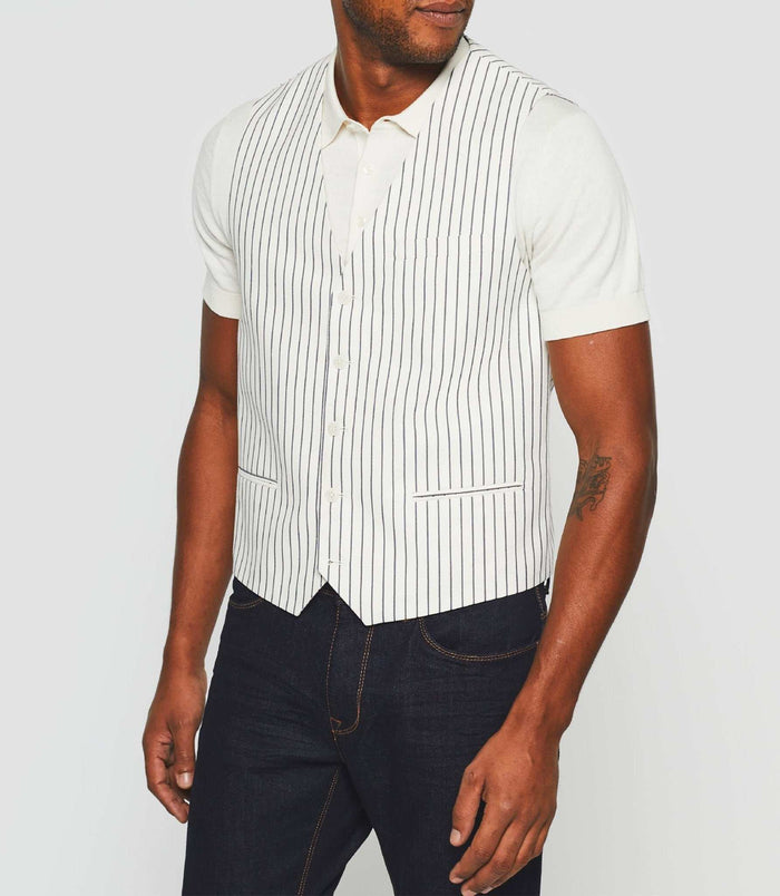 Izac Gilet De Costume En Lin Blanc "Jalessio"