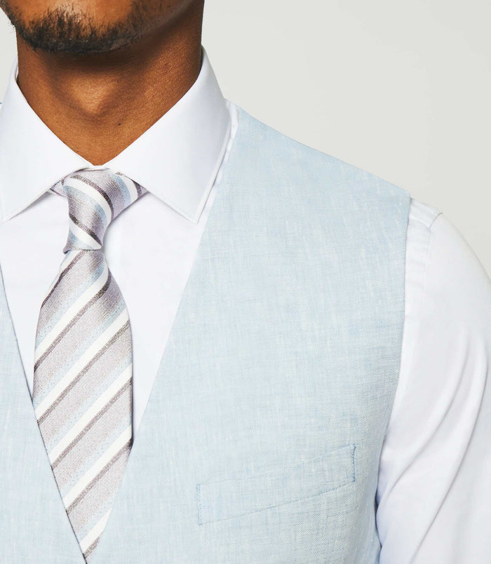 Izac Gilet De Costume En Lin Bleu Ciel JCELESTE