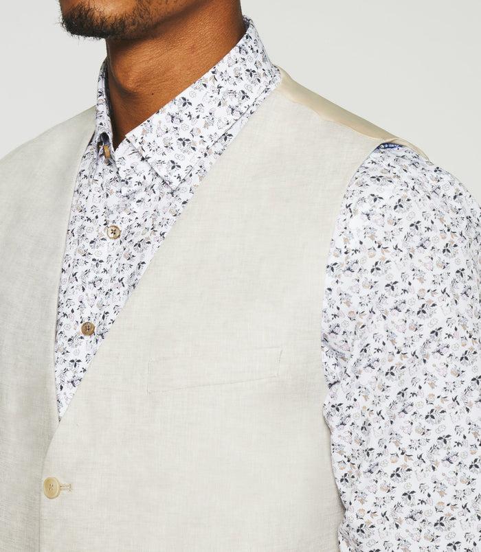 Izac Gilet De Costume En Lin Parme JCELESTE