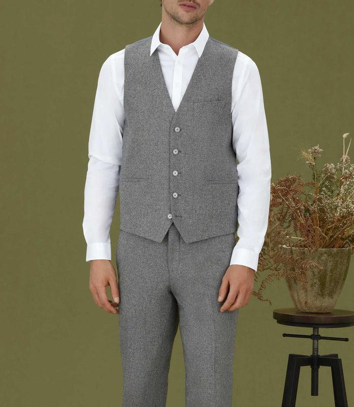 izac Gilet de costume en tweed gris "Quepatant"