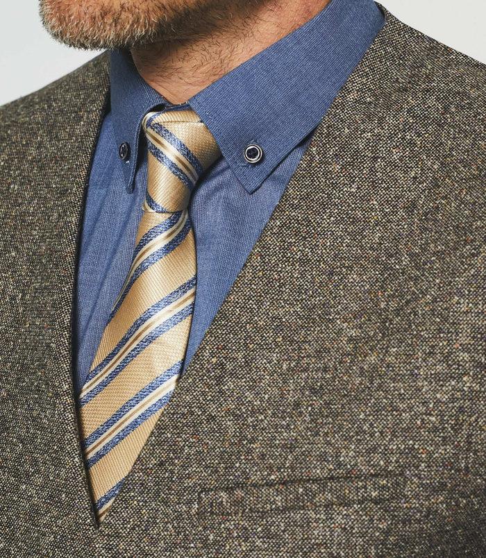Izac Gilet De Costume En Tweed Marron XSABLE