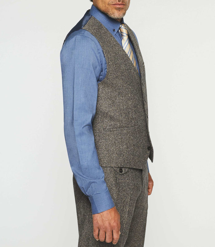Izac Gilet De Costume En Tweed Marron XSABLE