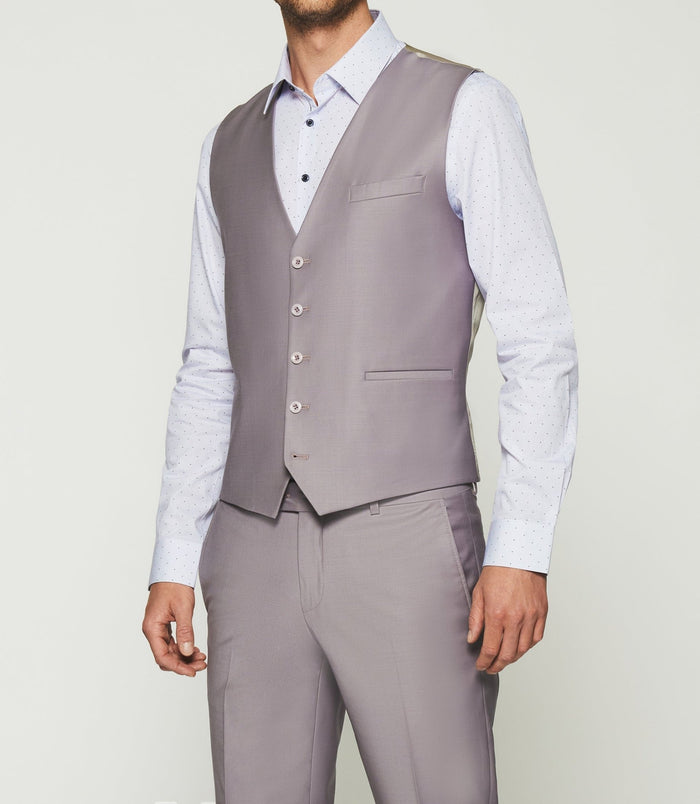 izac Gilet de costume laine parme foncé JFAVORI